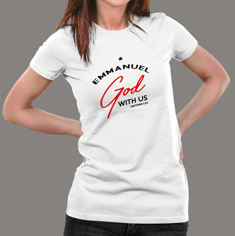 Emmanuel God With Us Christmas Noel Matthew 1:23 T-Shirt For Women Online India