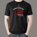 Emmanuel God With Us Christmas Noel Matthew 1:23 T-Shirt For Men India