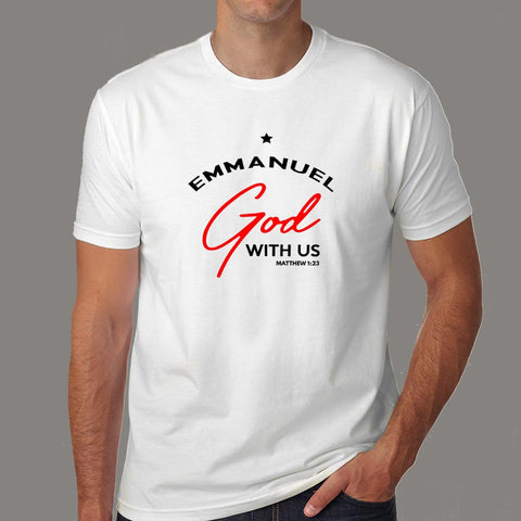 Emmanuel God With Us Christmas Noel Matthew 1:23 T-Shirt For Men Online India