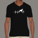 Golden Retriever Heartbeat V Neck T-Shirt For Men Online