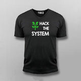 HACK THE SYSTEM Programming V-neck T-shirt For Men Online India