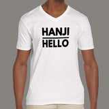 HANJI HELLO Classic Men's V Neck T-Shirt india