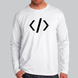 HTML Tag Men's Full Sleeve T-shirt Online India