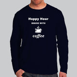 Happy Hour Begins With Coffee Men's T-Shirt