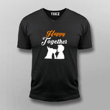 Happy Together Dog Lover Vneck T-Shirt For Men Online