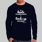 He Heals The Broken Hearted - Psalm 147:3 T-Shirt For Men