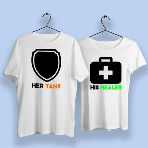 Her Tank His Healer Couple T-Shirts