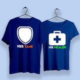 Her Tank His Healer Couple T-Shirts  India