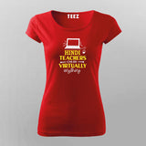 Hindi Teachers Can Do Virtually Anything Funny Hindi T-Shirt For Women