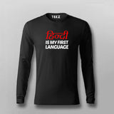 Hinglish Is My First Language Funny Hindi Meme Full sleeve  T-shirt For Men Online India