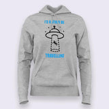 I'd Rather Be Traveling Space Alien Funny UFO Hoodie For Women Online India