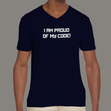 I Am Proud Of My Code V Neck T-Shirt For Men Online India