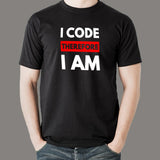 I Code Therefore I Am Men's Coding T-Shirt Online