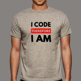 I Code Therefore I Am Men's T-Shirt - Existential Coder