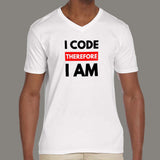 I Code Therefore I Am Men's Coding V Neck T-Shirt Online India