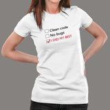 No Bugs I Did My Best Coder T-Shirt For Men India