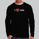 I Love Code Full Sleeve T-Shirt For Men Online India