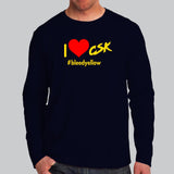 I Love CSK Men's Chennai Super Kings Cotton Full Sleeve T-shirt Online India