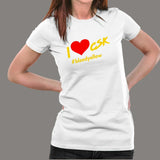 I Love CSK Women's Chennai Super Kings Cotton T-shirt