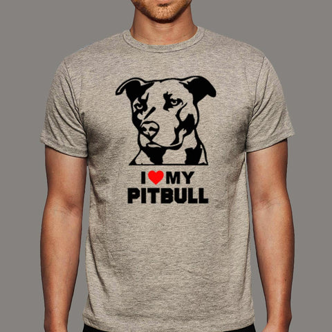 Buy This I Love My Pitbull T-shirts For Men (April) For Prepaid Only