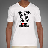 I Love Pitbull V Neck T-Shirt For Men Online