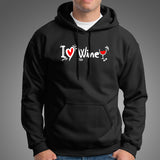 I Love Wine Men's Wine Lover Hoodies India