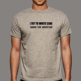 I Try To Write Code Funny Programmer T-Shirt For Men India