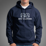 Keys To Happiness Funny Keyboard Hoodies For Men