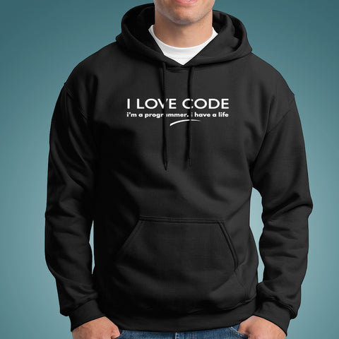I Love Code I'm A Programmer Men's Hoodies Online India