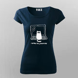Funny Cat Coding Tee - I Work On Computers