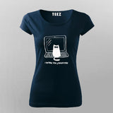I Work On Computers funny cat T-Shirt For Women Online India