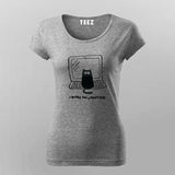 Funny Cat Coding Tee - I Work On Computers