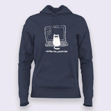 Funny Cat Coding Tee - I Work On Computers