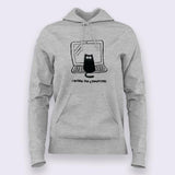 Funny Cat Coding Tee - I Work On Computers