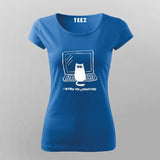 Funny Cat Coding Tee - I Work On Computers
