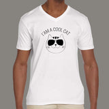I AM A Cool Cat V Neck T-Shirt India