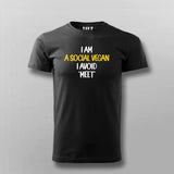 I Am A Social Vegan I Avoid Meet Funny T-shirt For Men Online India