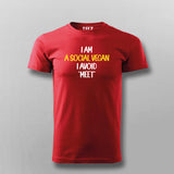 I Am A Social Vegan I Avoid Meet Funny T-shirt For Men