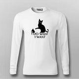 I Do What I Want Cat Fullsleeve T-Shirt For Men Online