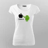 I Fixed It Android Fixes Apple Funny Tech T-Shirt For Women