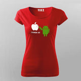 I Fixed It Android Fixes Apple Funny Tech T-Shirt For Women