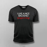 I LIKE A NICE (PROGRAMMING) Funny Coding Quotes V-neck T-shirt For Men Online India
