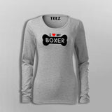 I Love My Boxer Women's Boxer Dog T-Shirt