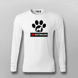 I Love Rottweiler Fullsleeve T-Shirt For Men Online