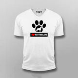 I Love Rottweiler Vneck T-Shirt For Men Online India