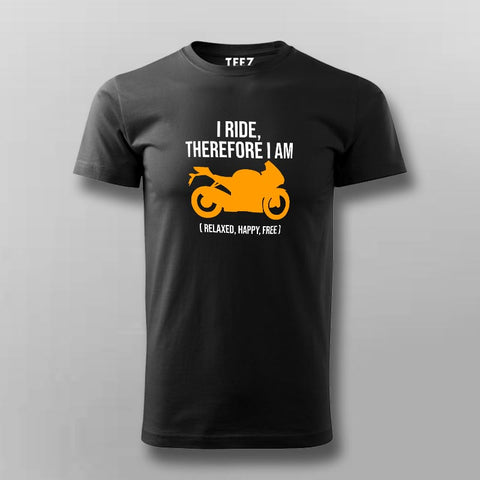 I Ride Therefore I Am Men's Biker T-Shirt Online India