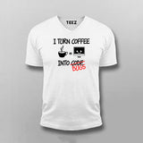 I Turn Coffee Into Code Bugs Coffee T-shirt For Men