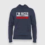 I'm Nicer After Kickboxing Hoodies For Women