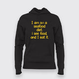 I Am On Seafood Diet Funny T-Shirt For Women