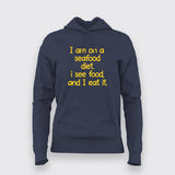 I Am On Seafood Diet Funny Hoodies For Women Online India